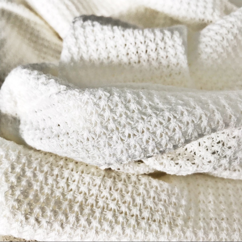Dolman Sleeve Waffle Knit Top-Ivory - Picture 2 of 7